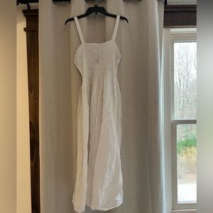 White Smocked Maxi Dress